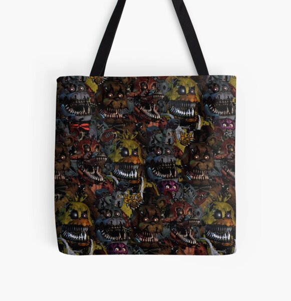 Nightmare Freddy/Nightmare Bonnie/Nightmare Chica/Nightmare Foxy All Over Print Tote Bag RB1602 product Offical Five Nights At Freddy Merch