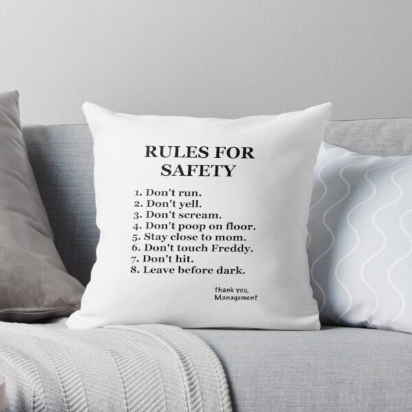 FNaF-Rules Throw Pillow RB1602 product Offical Five Nights At Freddy Merch