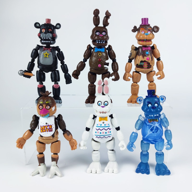 5pcs Five Nights At Freddys Action Figures Toy Security Breach Series Glamrock Foxy Bonnie Fazbear PVC 2 - Five Nights at Freddy's Store
