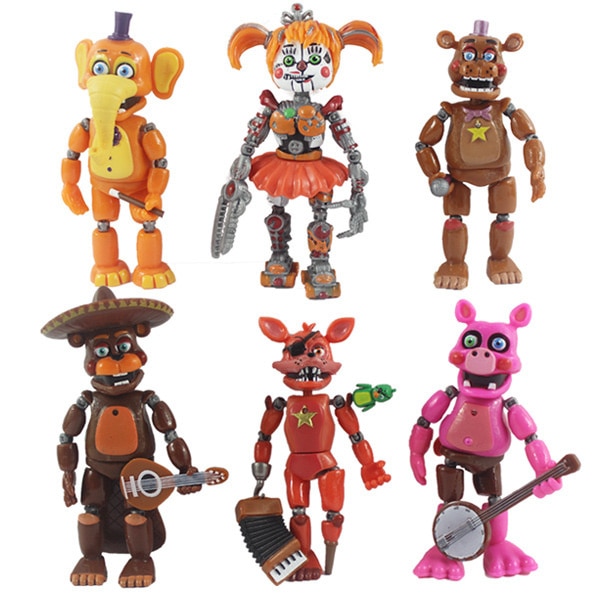 5pcs Five Nights At Freddys Action Figures Toy Security Breach Series Glamrock Foxy Bonnie Fazbear PVC 3 - Five Nights at Freddy's Store