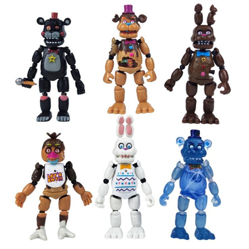 6 Pcs Set New Anime Figure Five Night At Freddy Detachable Joint Fnaf Cute Bonnie Bear - Five Nights at Freddy's Store